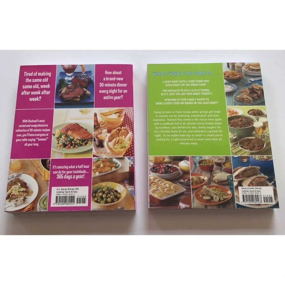 Lot of Rachael Ray Cookbooks 365 No Repeats, 2, 4, 6, 8 Easy Cooking‎ Recipes